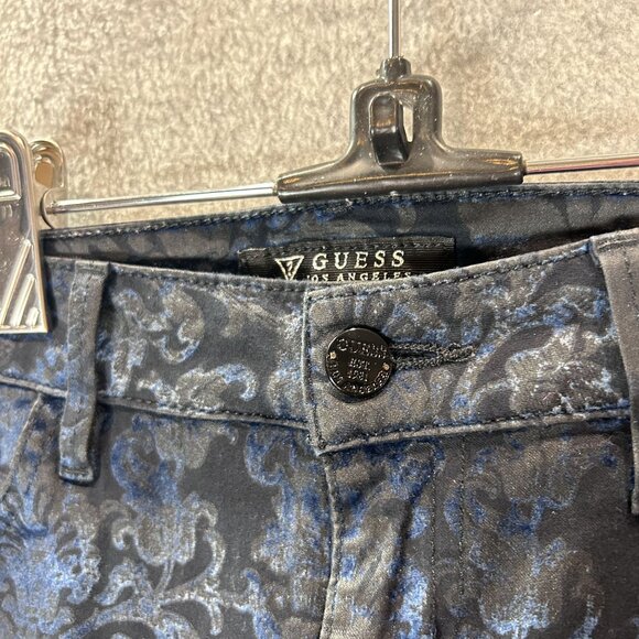 Guess Kate Skinny Blue Damask Print Jeans Size 28 Avant Garde Floral Boho - Picture 15 of 15